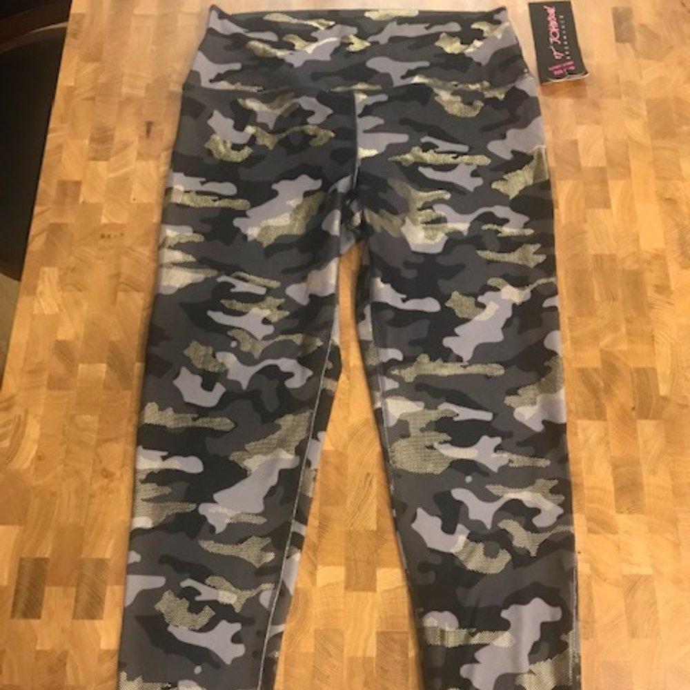 NWT Betsey Johnson Women's Metallic Camo Legging L